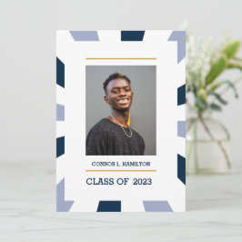 Invitación Explosión de sol | Foto Graduación azul vincapervi