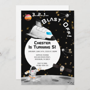 Invitación Explosión en el Astronauta Cumpleaños