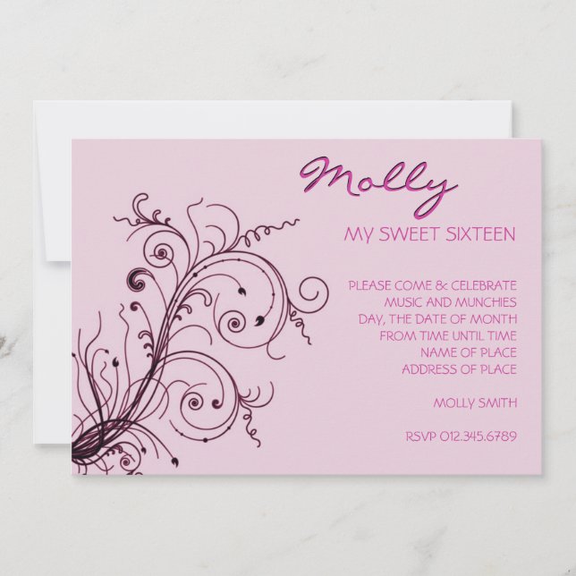 Invitación Explosión Rosa (Anverso)