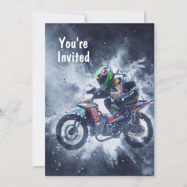 Invitación Explosiones de la locura de la motocicleta (Anverso)