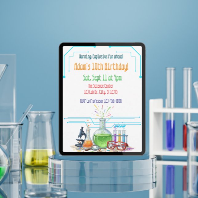Invitación Explosive Fun Science Lab Birthday (Subido por el creador)