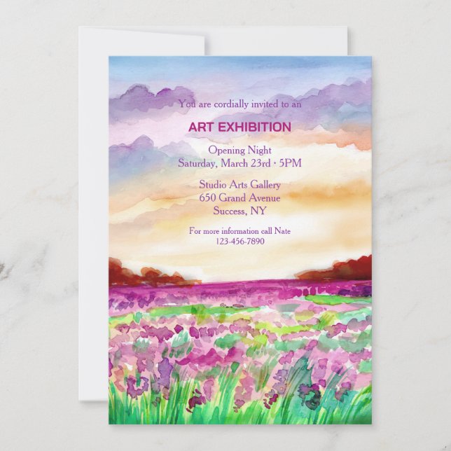 Invitación Exposición de arte (Anverso)