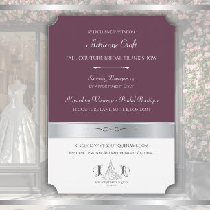 Invitación Exposición de Colección de Boutique Nupcial Coutur