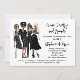 Invitación Exposición de joyería de vino y amigos