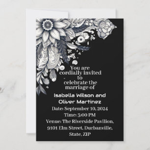 Invitación expresión artística de flores de sol impresionista