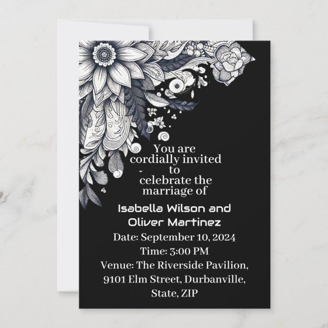 Invitación expresión artística de flores de sol impresionista (Anverso)