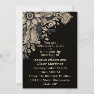 Invitación expresión artística de flores de sol impresionista