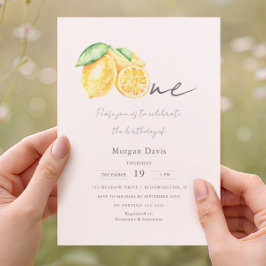 Invitación Exprime Limón Citrus Verano Bebé Primer Cumpleaños