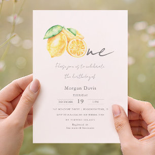 Invitación Exprime Limón Citrus Verano Bebé Primer Cumpleaños