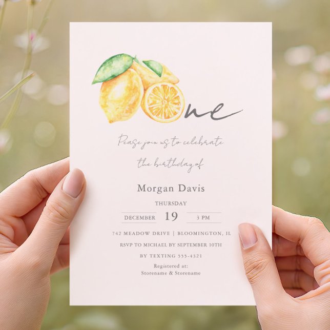 Invitación Exprime Limón Citrus Verano Bebé Primer Cumpleaños (Subido por el creador)