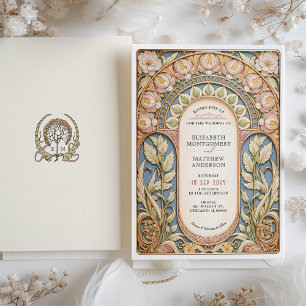 Invitación Exquisita boda de primavera en Art Nouveau