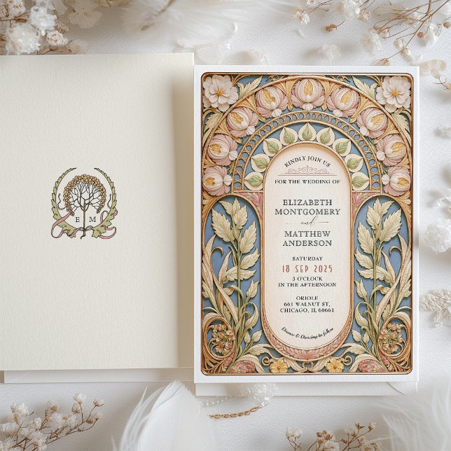 Invitación Exquisita boda de primavera en Art Nouveau (Subido por el creador)