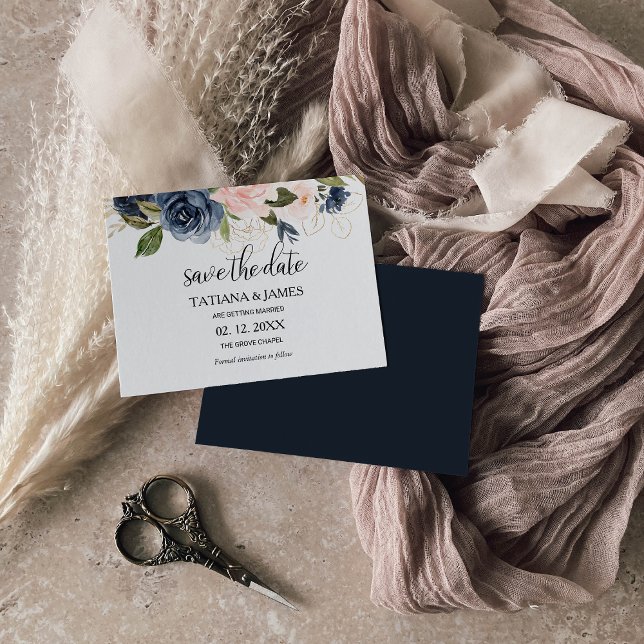 Invitación Exquisita boda floral otoño salva la fecha (Subido por el creador)