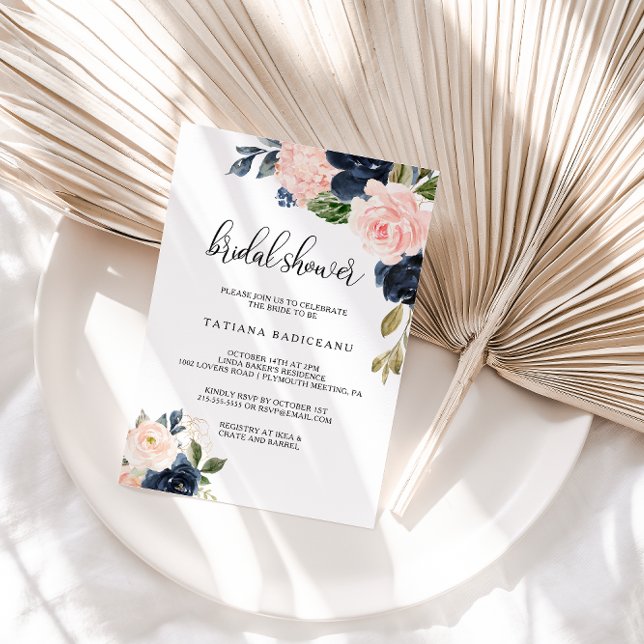 Invitación Exquisita ducha nupcial floral de otoño (Subido por el creador)
