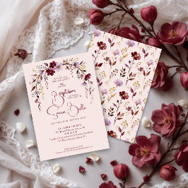 Invitación Exquisite Blooming Burgundy Arch Baptism