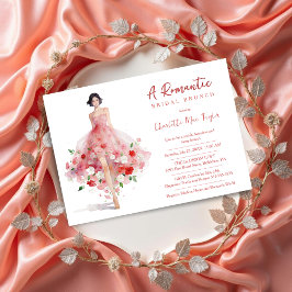 Invitación Exquisite Pink Floral Tulle Model Bridal Shower
