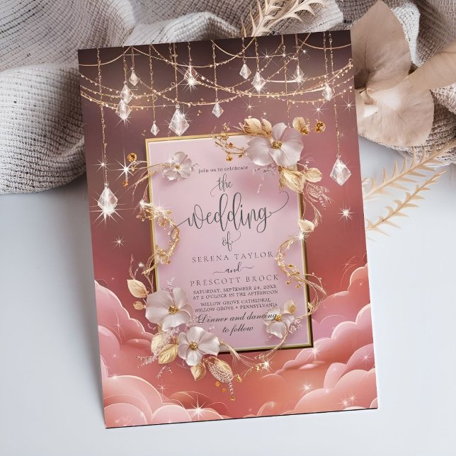 Invitación Exquisito Boda de las nubes y las estrellas capric (Subido por el creador)