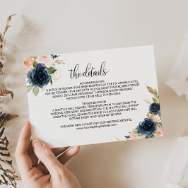 Invitación Exquisito Boda floral de caída Detalles Insertar t