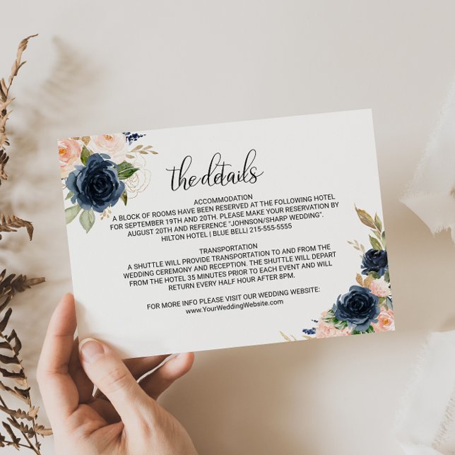 Invitación Exquisito Boda floral de caída Detalles Insertar t (Subido por el creador)