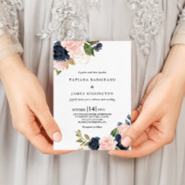Invitación Exquisito Boda floral de otoño