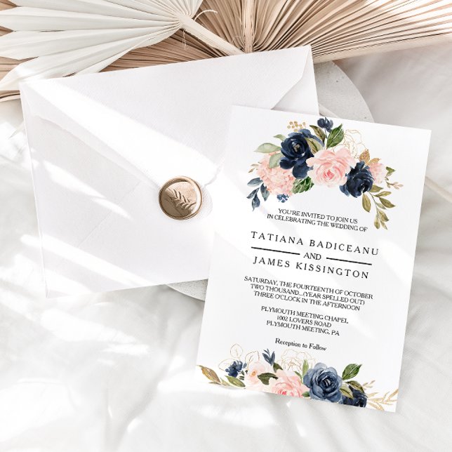 Invitación Exquisito boda floral de otoño (Subido por el creador)