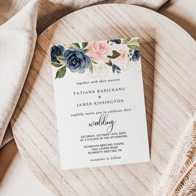 Invitación Exquisito Boda floral de otoño (Subido por el creador)