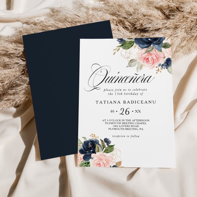 Invitación Exquisito Fall Floral Quinceañera Cumpleaños (Subido por el creador)