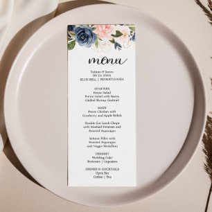 Invitación Exquisito menú de cena floral de otoño