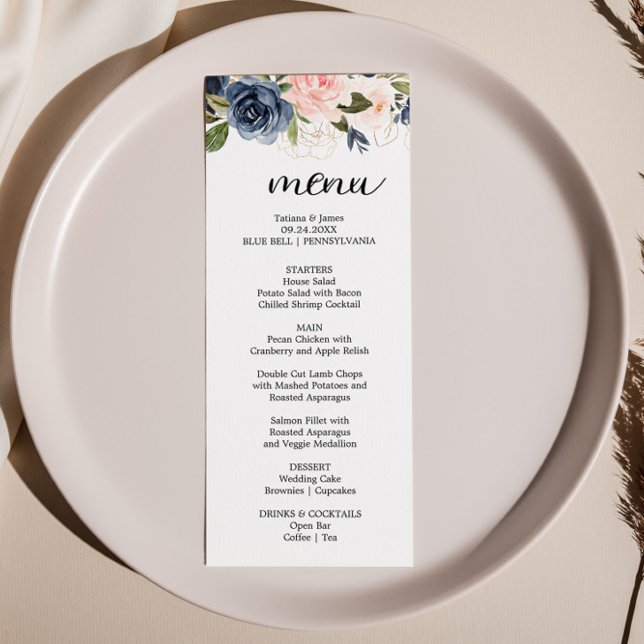 Invitación Exquisito menú de cena floral de otoño (Subido por el creador)