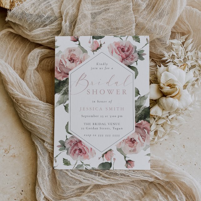 Invitación Exquisito Rubor Floral Bridal Shower (Subido por el creador)