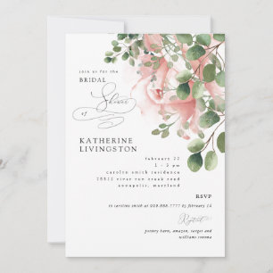 Invitación Exquisito Rubor Floral Elegant Bridal Shower