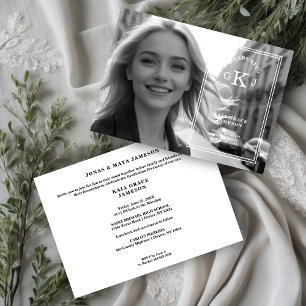 Invitación Exquisitos Iniciales de Grado en Foto Caligrafía c
