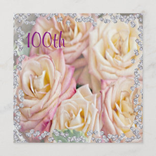 Invitación Exquisitos Rosas y diamantes 100 años