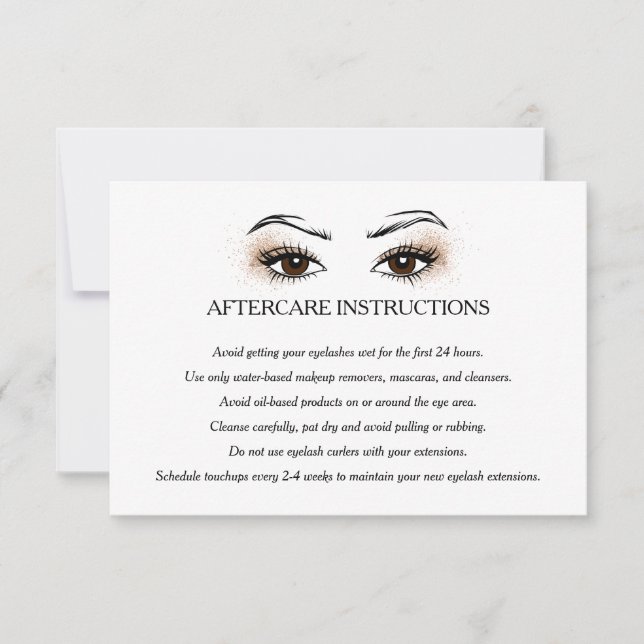 Invitación Extensión de Eyelash Barra de filas Instrucciones  (Anverso)
