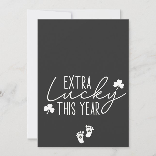 Invitación Extra Afortunado Este Año Embarazo San Patricio Af (Anverso)