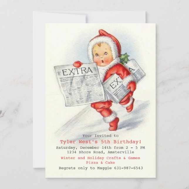 Invitación extra para fiestas de cumpleaños (Anverso)