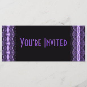 Invitación extracto de encaje negro púrpura