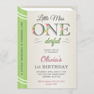 Invitación Extrañita Brillante Maravillosa Primer Cumpleaños