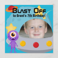 Invitación extranjera del cumpleaños del UFO de la
