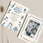 Invitación Extraño dibujo caprichoso y caprichoso 30 cumpleañ<br><div class="desc">Quirky mano dibujó bruscas cervezas con 30 años</div>