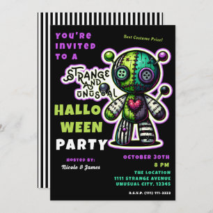 Invitación Extraño e inusual Voodoo Bear Halloween Party