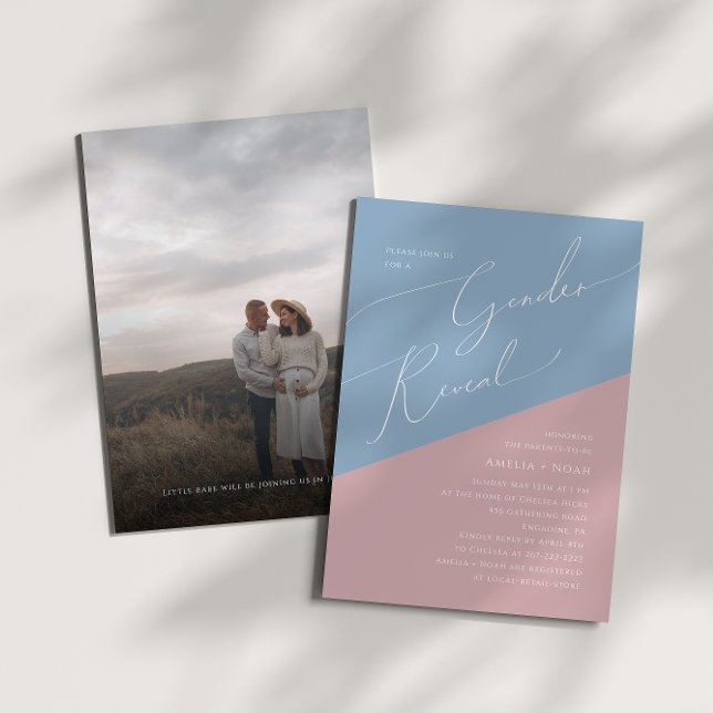 Invitación Extraordinaria muestra de género del bebé fotográf (Subido por el creador)