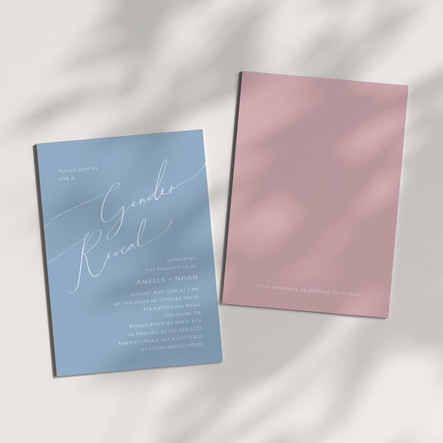 Invitación Extraordinaria revelación de género de bebé azul/r (Subido por el creador)