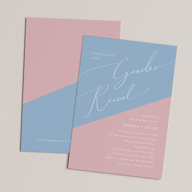 Invitación Extraordinaria revelación de género de bebés azul/ (Subido por el creador)