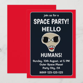 Invitación Extraterrestre Hola Humanos Fiesta Espacial Extrat