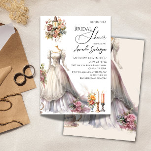 Invitación Extravagante Boda victoriano vestido con ducha de 