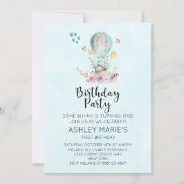 Invitación Extravagante conejo bebé en una fiesta de cumpleañ