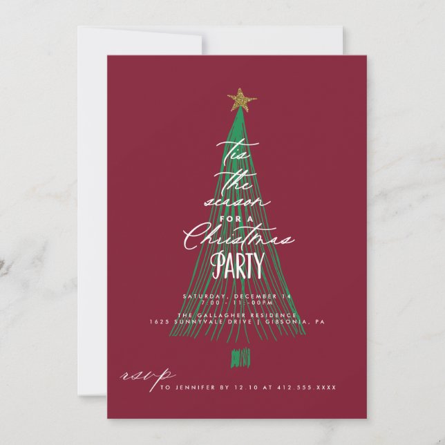 Invitación Extravagante fiesta navideña del árbol de Navidad  (Anverso)