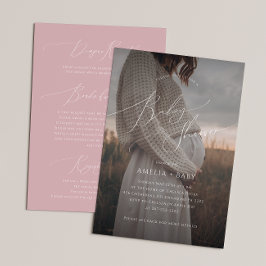 Invitación Extravagante foto de Rosa en un solo Baby Shower