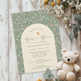 Invitación Extravagante jardín floral bebé en una ducha de fl